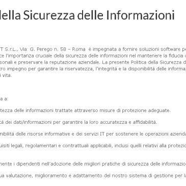 Politica della Sicurezza delle Informazioni